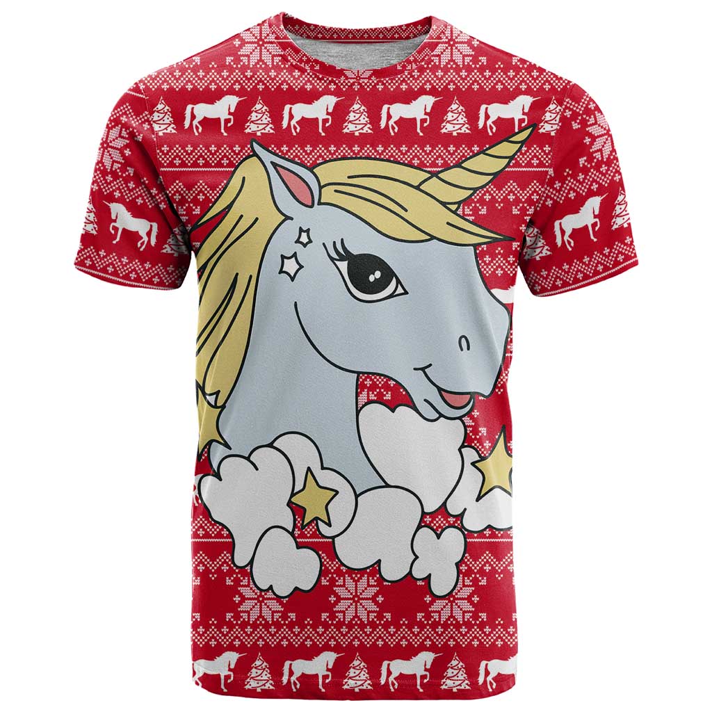 Lovely Unicorn Christmas T Shirt Xmas Holiday Patterns - Wonder Print Shop