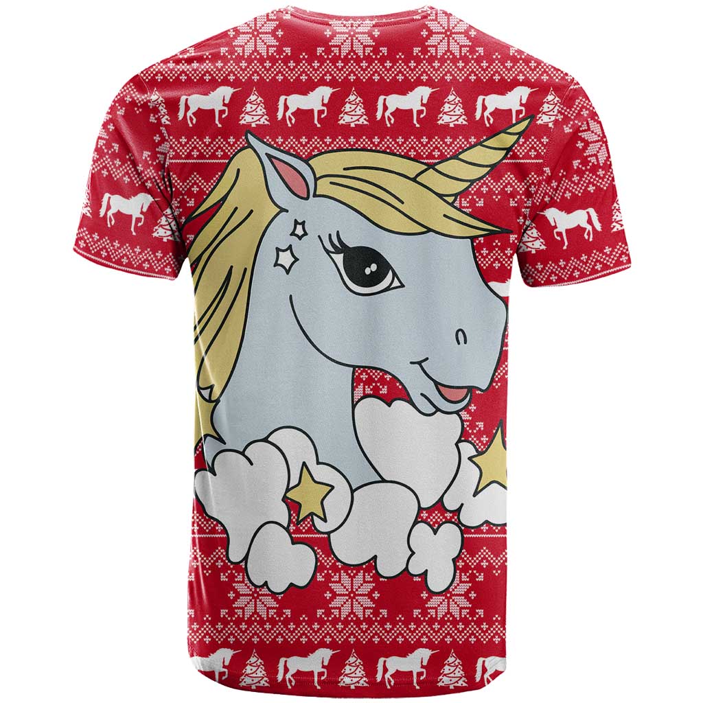 Lovely Unicorn Christmas T Shirt Xmas Holiday Patterns - Wonder Print Shop