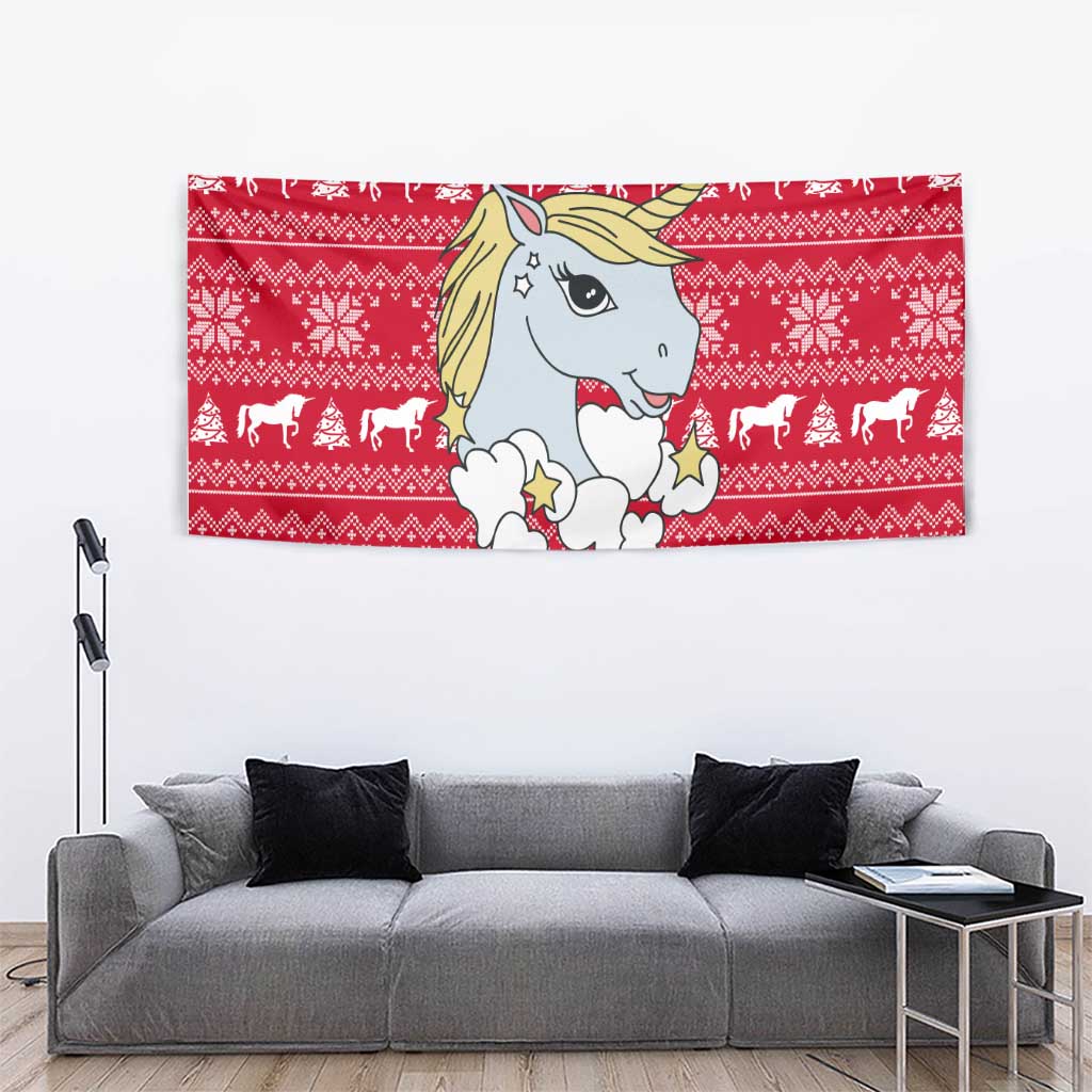 Lovely Unicorn Christmas Tapestry Xmas Holiday Patterns - Wonder Print Shop