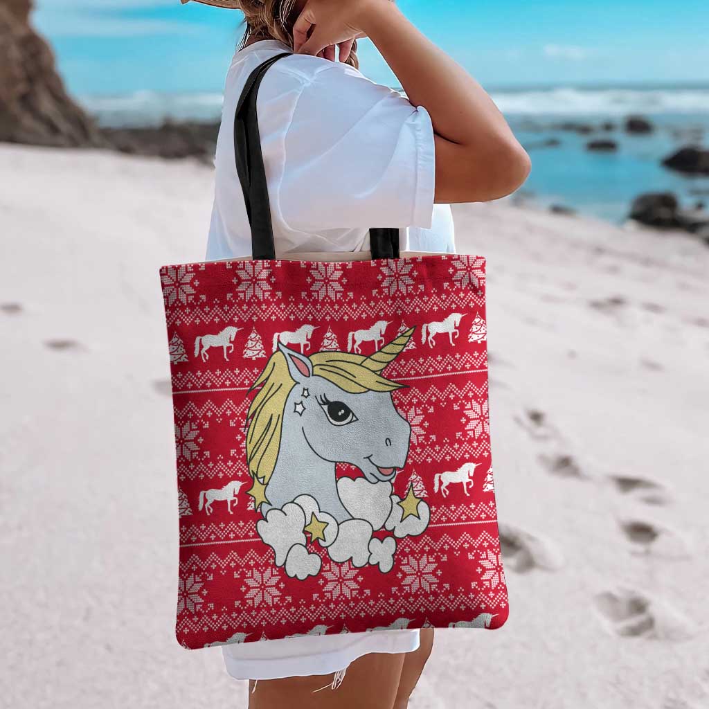 Lovely Unicorn Christmas Tote Bag Xmas Holiday Patterns - Wonder Print Shop
