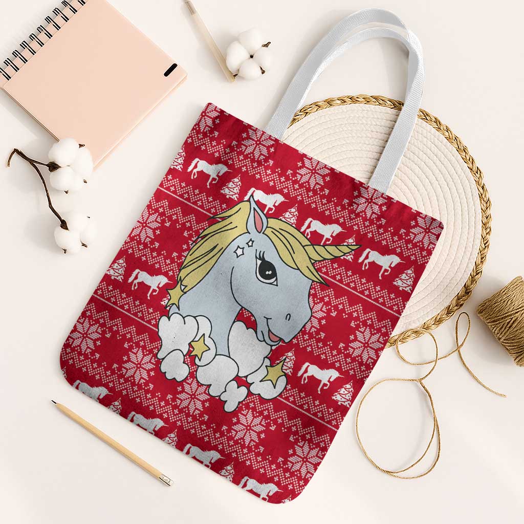 Lovely Unicorn Christmas Tote Bag Xmas Holiday Patterns - Wonder Print Shop