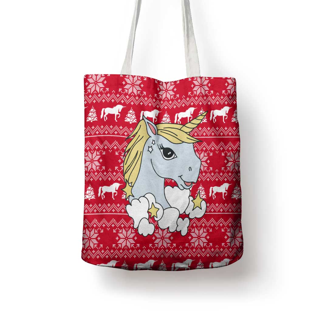 Lovely Unicorn Christmas Tote Bag Xmas Holiday Patterns - Wonder Print Shop