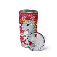 Lovely Unicorn Christmas Tumbler Cup Xmas Holiday Patterns - Wonder Print Shop