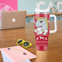 Lovely Unicorn Christmas Tumbler With Handle Xmas Holiday Patterns - Wonder Print Shop