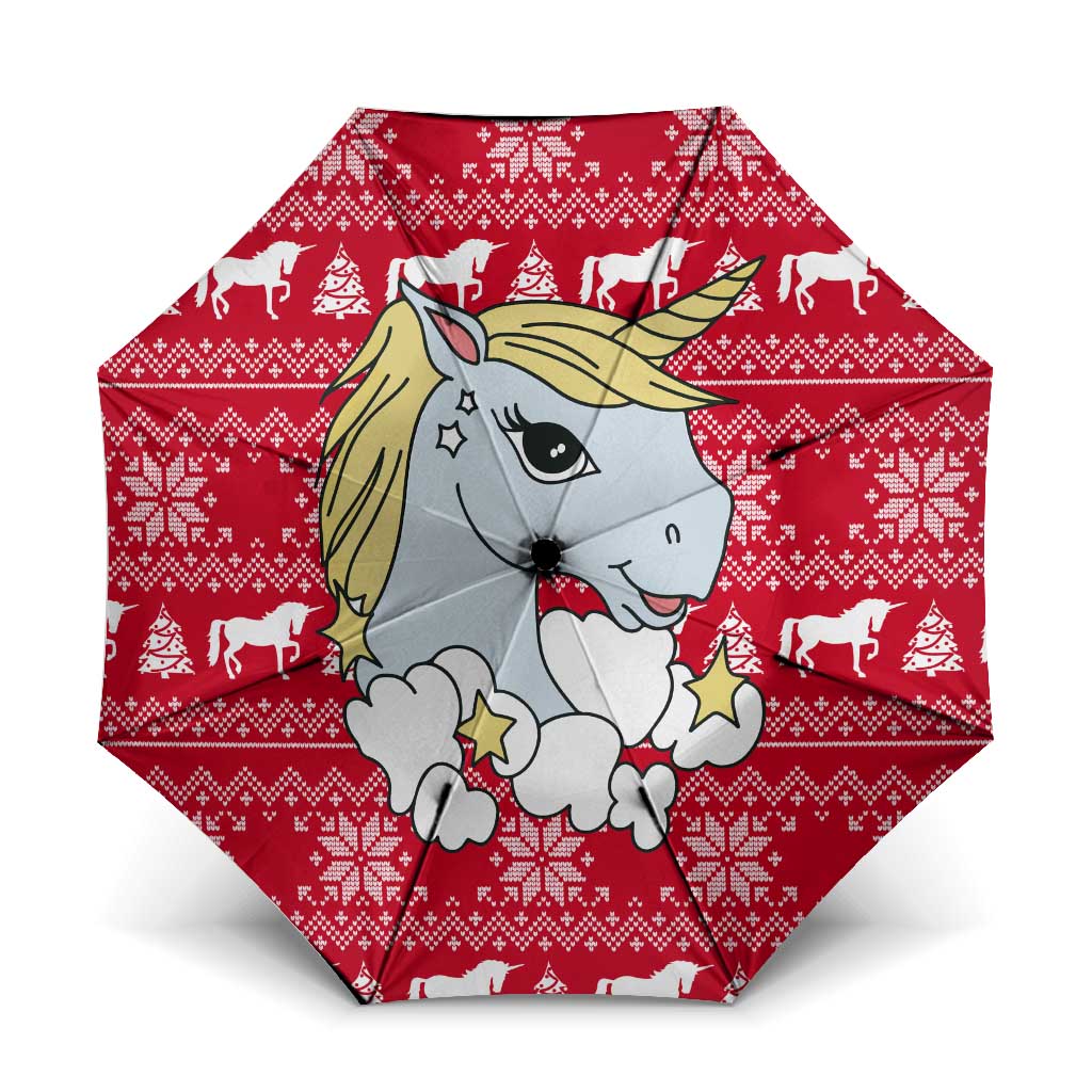 Lovely Unicorn Christmas Umbrella Xmas Holiday Patterns - Wonder Print Shop