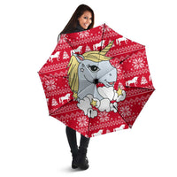 Lovely Unicorn Christmas Umbrella Xmas Holiday Patterns - Wonder Print Shop