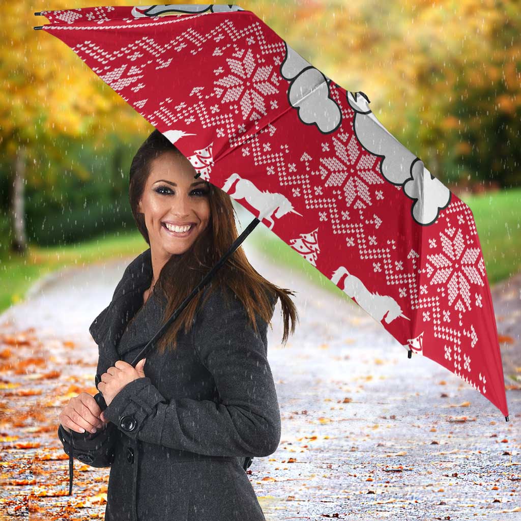 Lovely Unicorn Christmas Umbrella Xmas Holiday Patterns - Wonder Print Shop