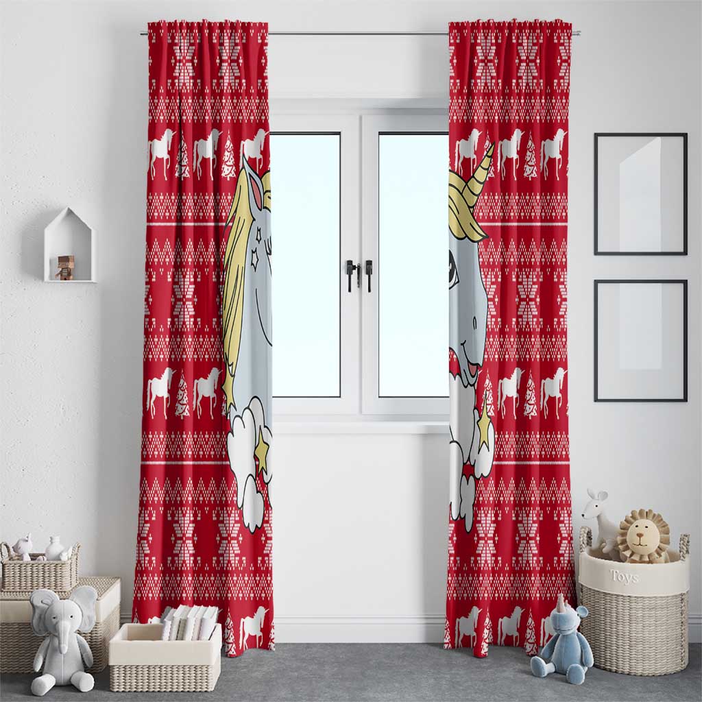 Lovely Unicorn Christmas Window Curtain Xmas Holiday Patterns - Wonder Print Shop