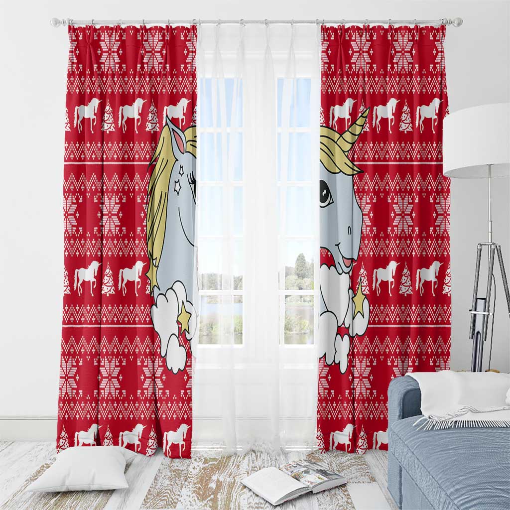 Lovely Unicorn Christmas Window Curtain Xmas Holiday Patterns - Wonder Print Shop