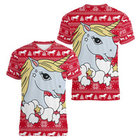 Lovely Unicorn Christmas Women V-Neck T-Shirt Xmas Holiday Patterns - Wonder Print Shop