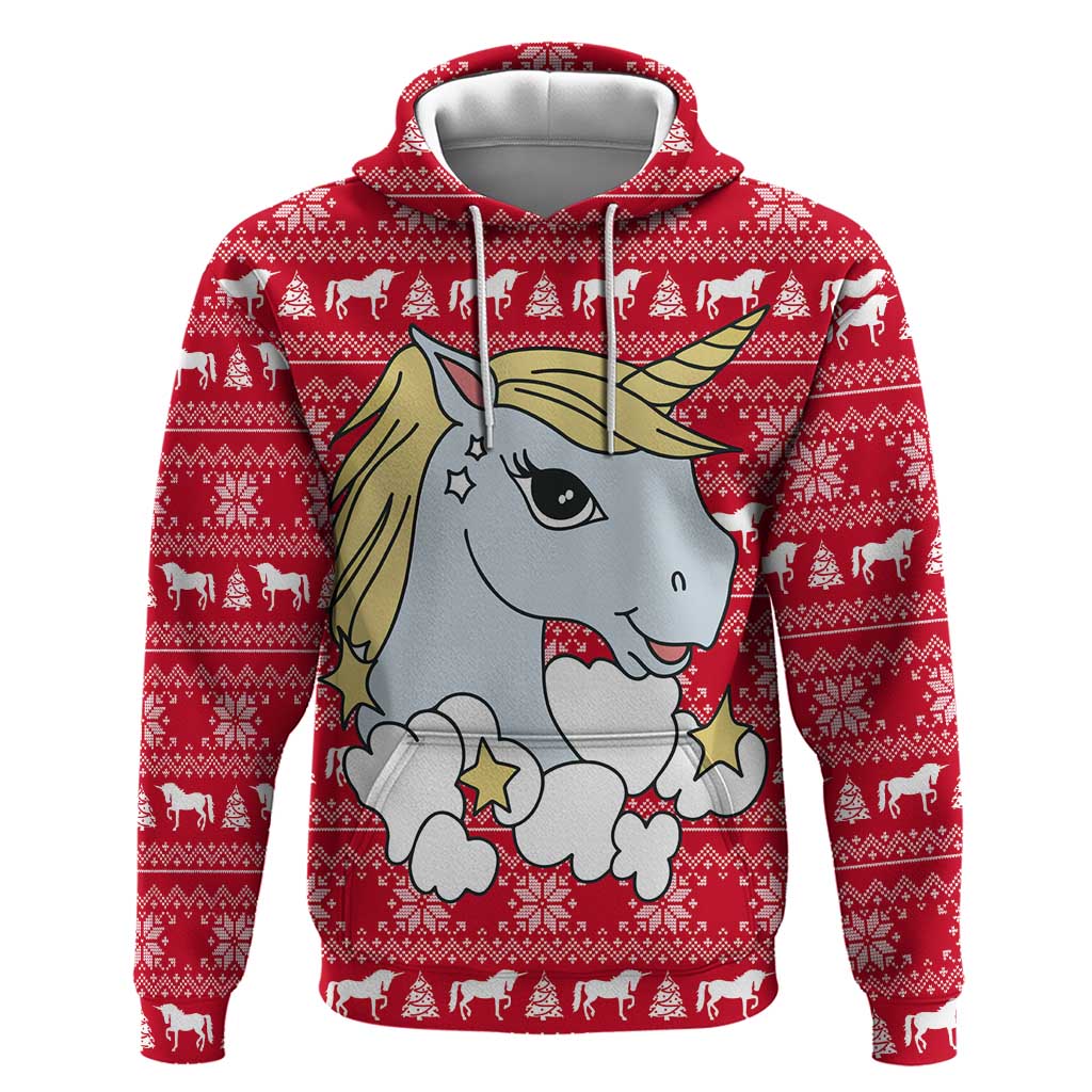 Lovely Unicorn Christmas Zip Hoodie Xmas Holiday Patterns - Wonder Print Shop