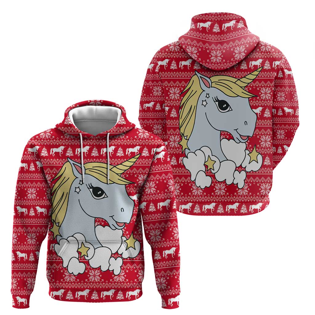 Lovely Unicorn Christmas Zip Hoodie Xmas Holiday Patterns - Wonder Print Shop