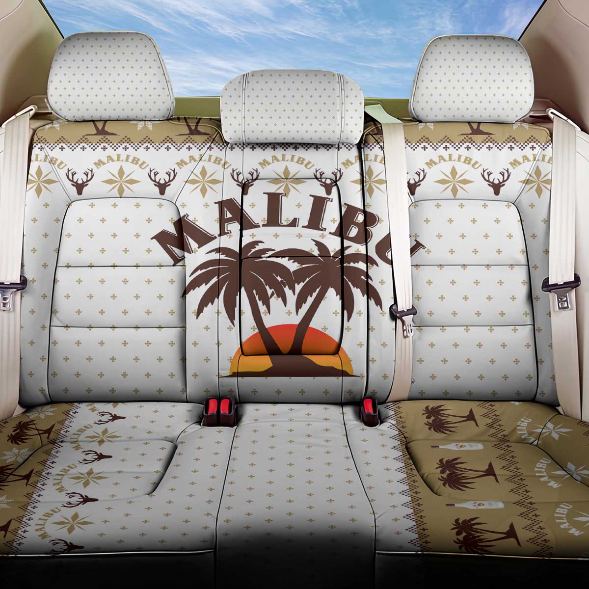Malibu Christmas Back Car Seat Cover Xmas Holiday Patterns - Wonder Print Shop