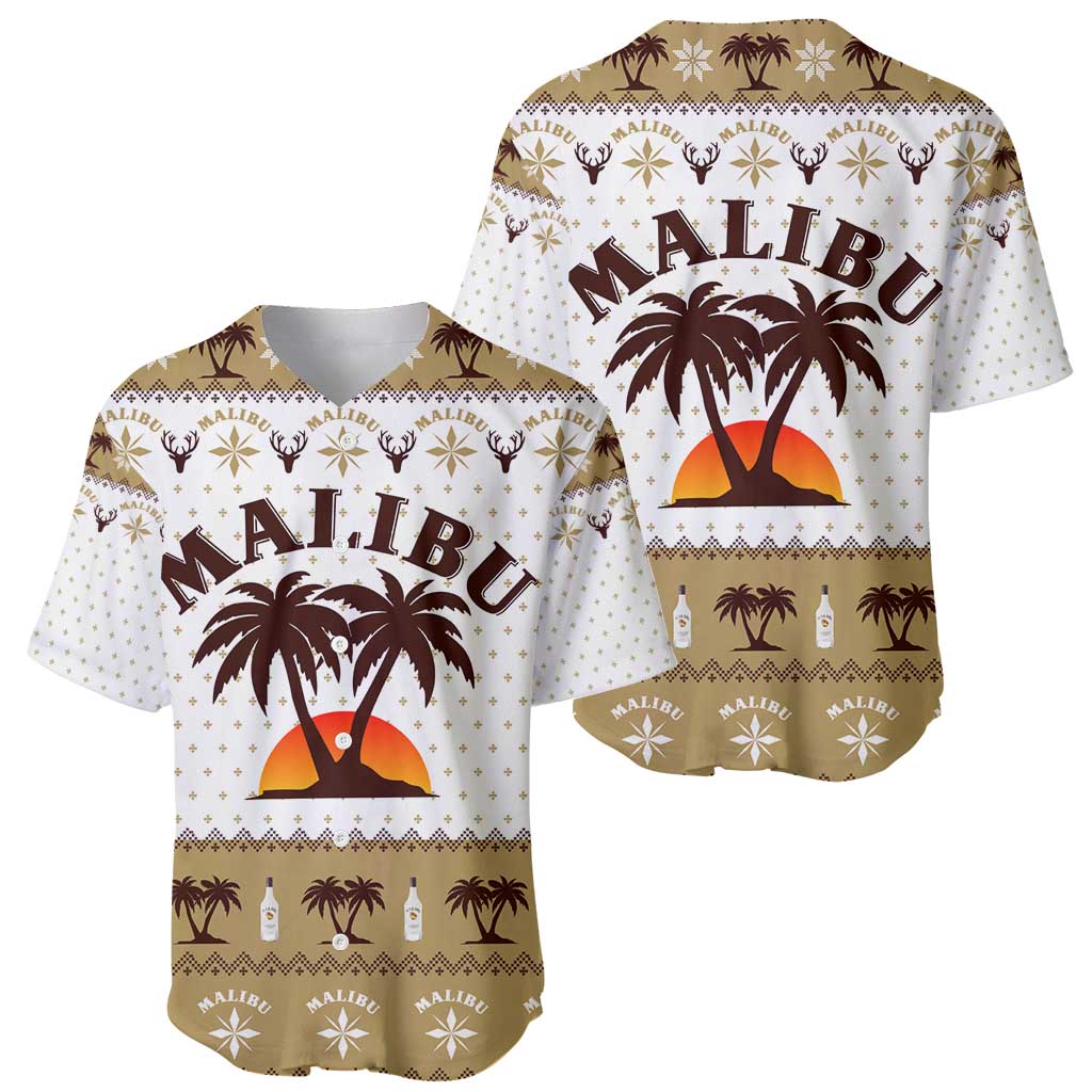 Malibu Christmas Baseball Jersey Xmas Holiday Patterns - Wonder Print Shop