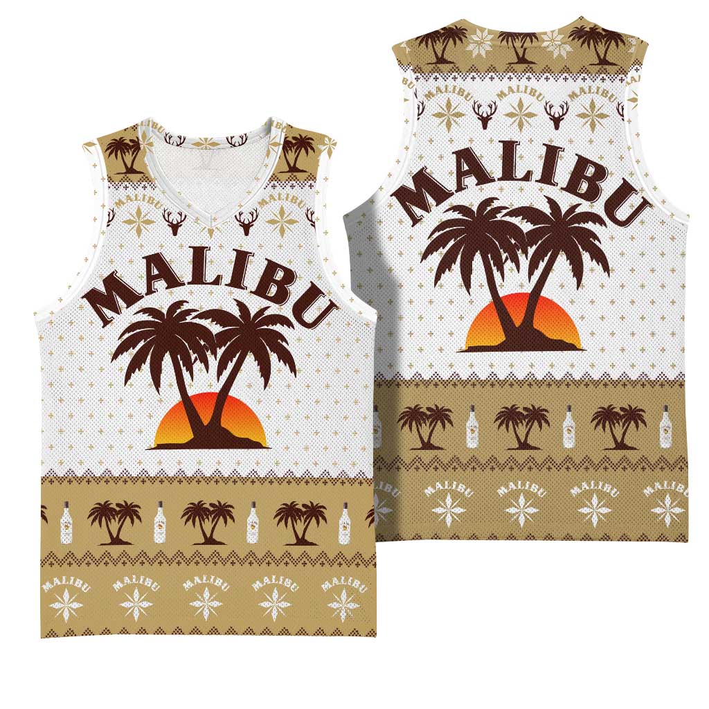 Malibu Christmas Basketball Jersey Xmas Holiday Patterns - Wonder Print Shop