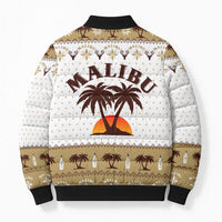 Malibu Christmas Bomber Puffer Jacket Xmas Holiday Patterns - Wonder Print Shop