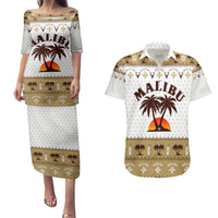 Malibu Christmas Couples Matching Puletasi and Hawaiian Shirt Xmas Holiday Patterns - Wonder Print Shop