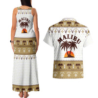 Malibu Christmas Couples Matching Tank Maxi Dress and Hawaiian Shirt Xmas Holiday Patterns - Wonder Print Shop