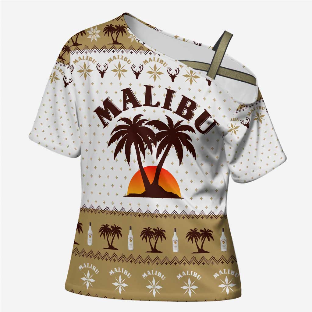 Malibu Christmas Cross Shoulder Shirt Xmas Holiday Patterns - Wonder Print Shop