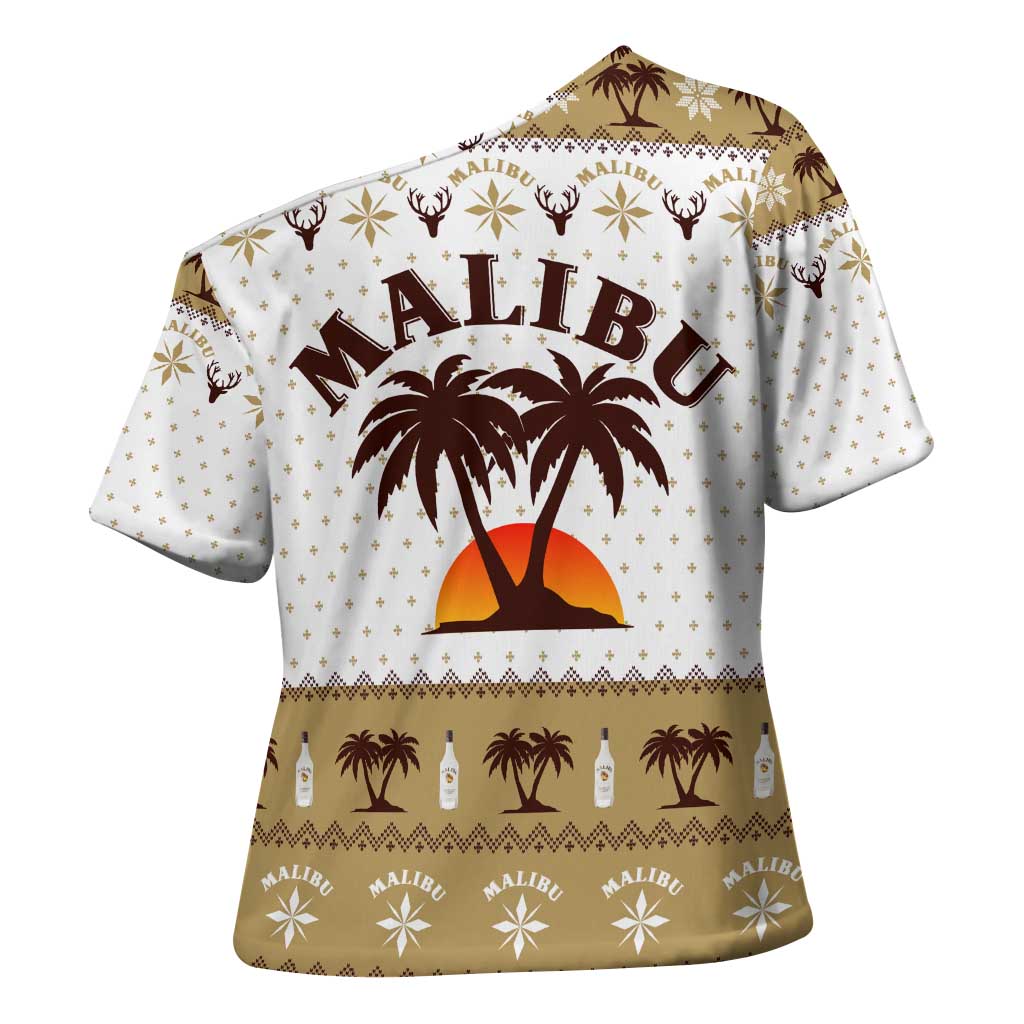 Malibu Christmas Cross Shoulder Shirt Xmas Holiday Patterns - Wonder Print Shop