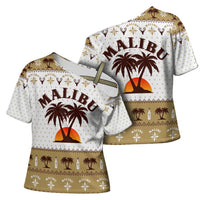 Malibu Christmas Cross Shoulder Shirt Xmas Holiday Patterns - Wonder Print Shop