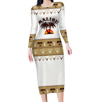 Malibu Christmas Family Matching Long Sleeve Bodycon Dress and Hawaiian Shirt Xmas Holiday Patterns - Wonder Print Shop