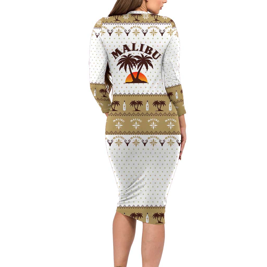 Malibu Christmas Family Matching Long Sleeve Bodycon Dress and Hawaiian Shirt Xmas Holiday Patterns - Wonder Print Shop