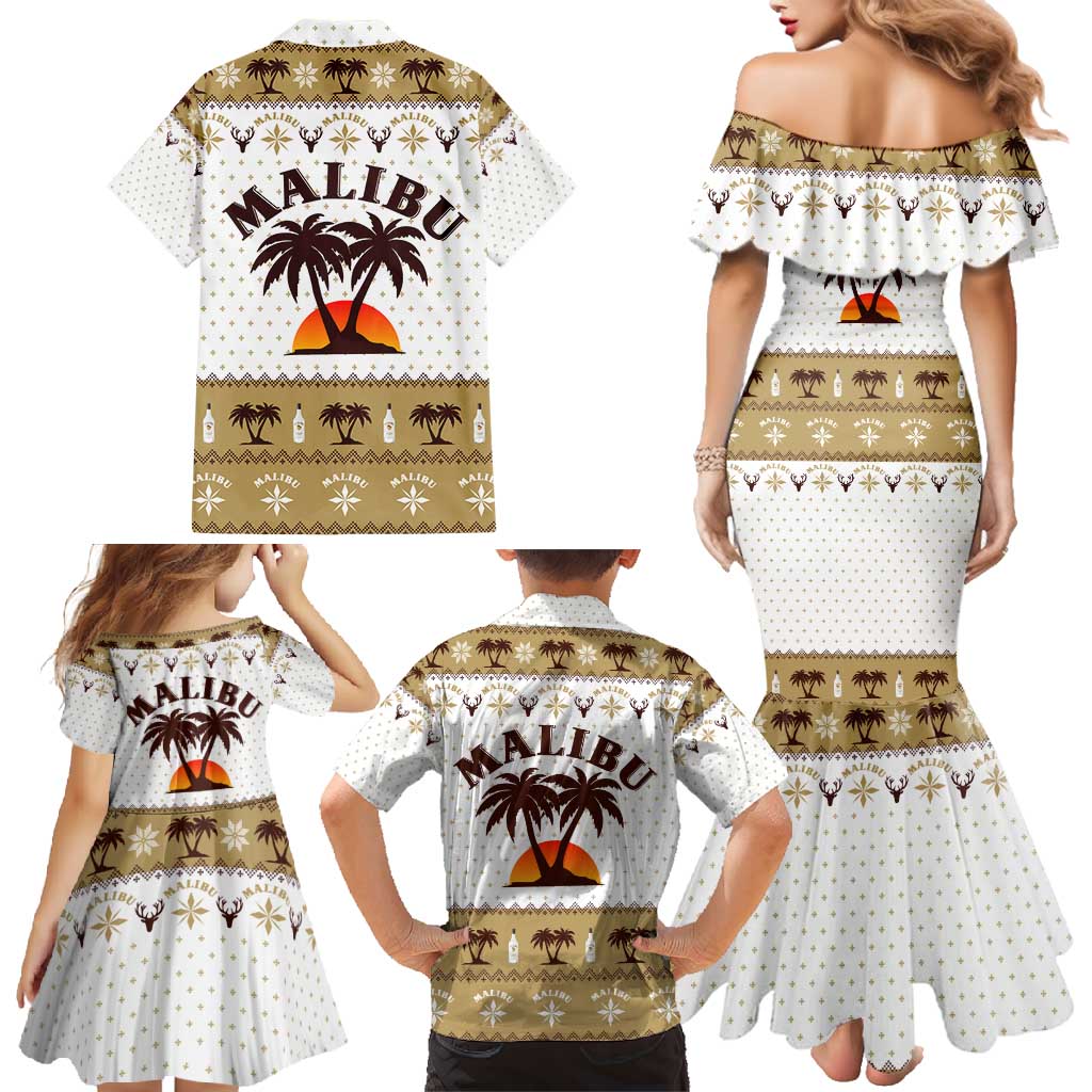 Malibu Christmas Family Matching Mermaid Dress and Hawaiian Shirt Xmas Holiday Patterns - Wonder Print Shop