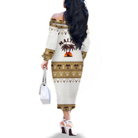 Malibu Christmas Family Matching Off The Shoulder Long Sleeve Dress and Hawaiian Shirt Xmas Holiday Patterns - Wonder Print Shop