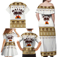Malibu Christmas Family Matching Off Shoulder Maxi Dress and Hawaiian Shirt Xmas Holiday Patterns - Wonder Print Shop