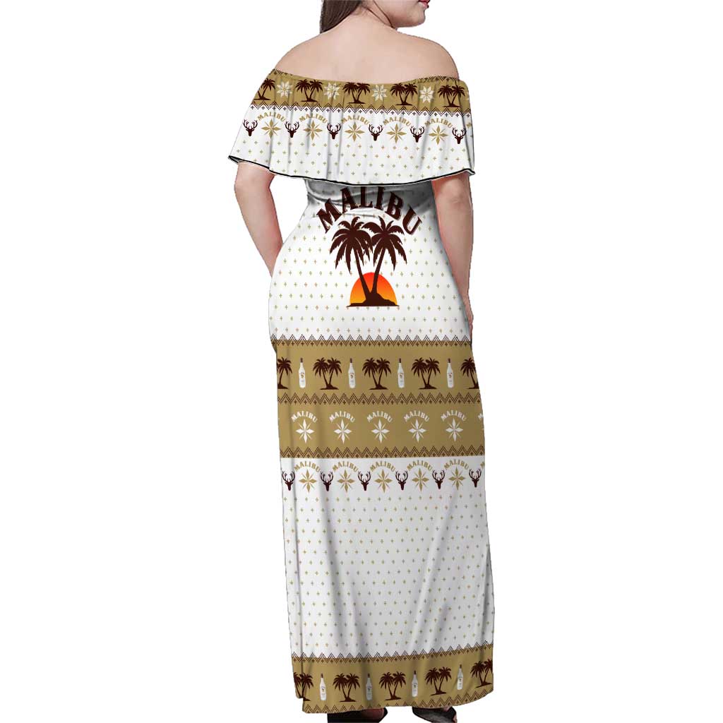 Malibu Christmas Family Matching Off Shoulder Maxi Dress and Hawaiian Shirt Xmas Holiday Patterns - Wonder Print Shop