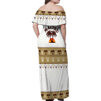 Malibu Christmas Family Matching Off Shoulder Maxi Dress and Hawaiian Shirt Xmas Holiday Patterns - Wonder Print Shop