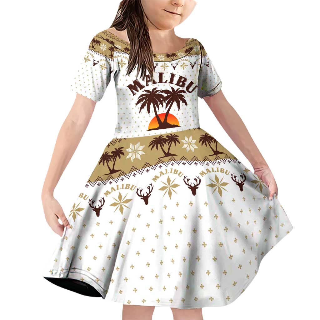 Malibu Christmas Family Matching Off Shoulder Short Dress and Hawaiian Shirt Xmas Holiday Patterns - Wonder Print Shop