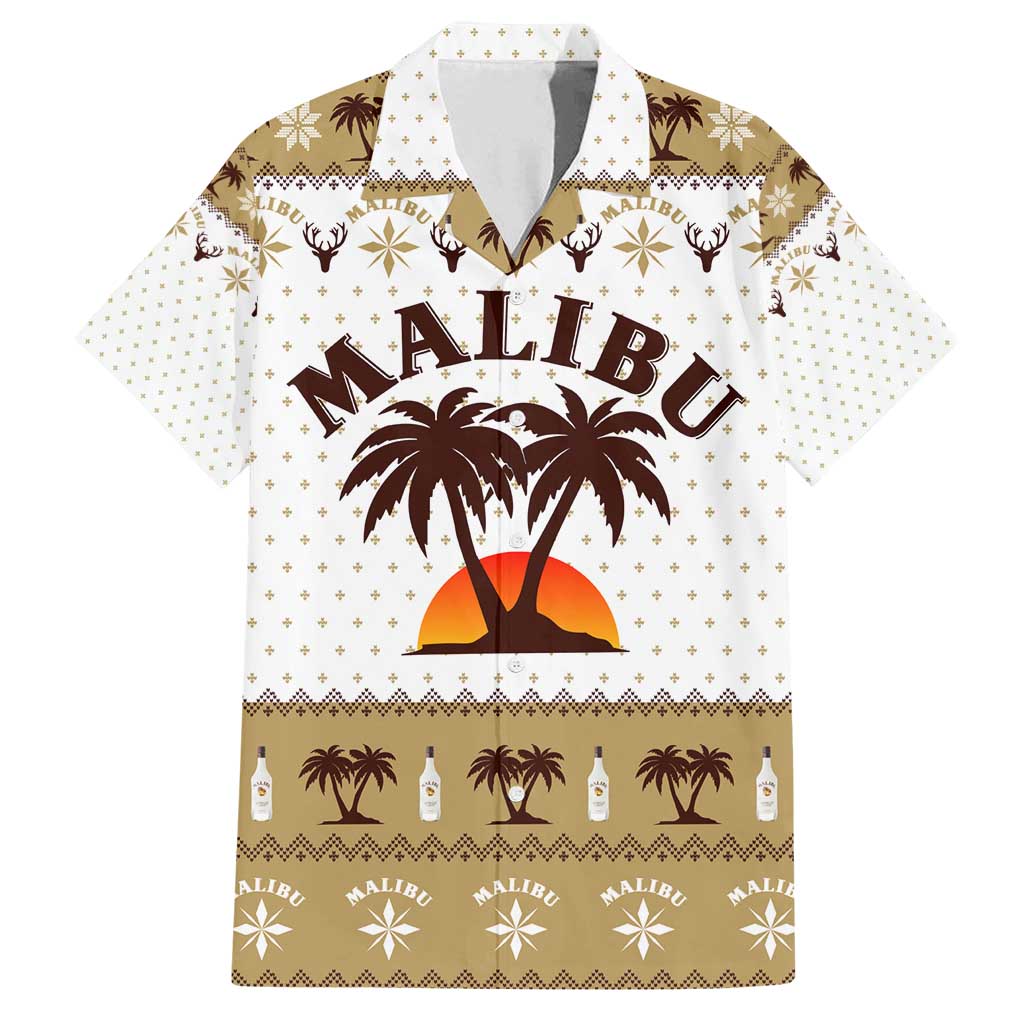 Malibu Christmas Family Matching Off Shoulder Short Dress and Hawaiian Shirt Xmas Holiday Patterns - Wonder Print Shop