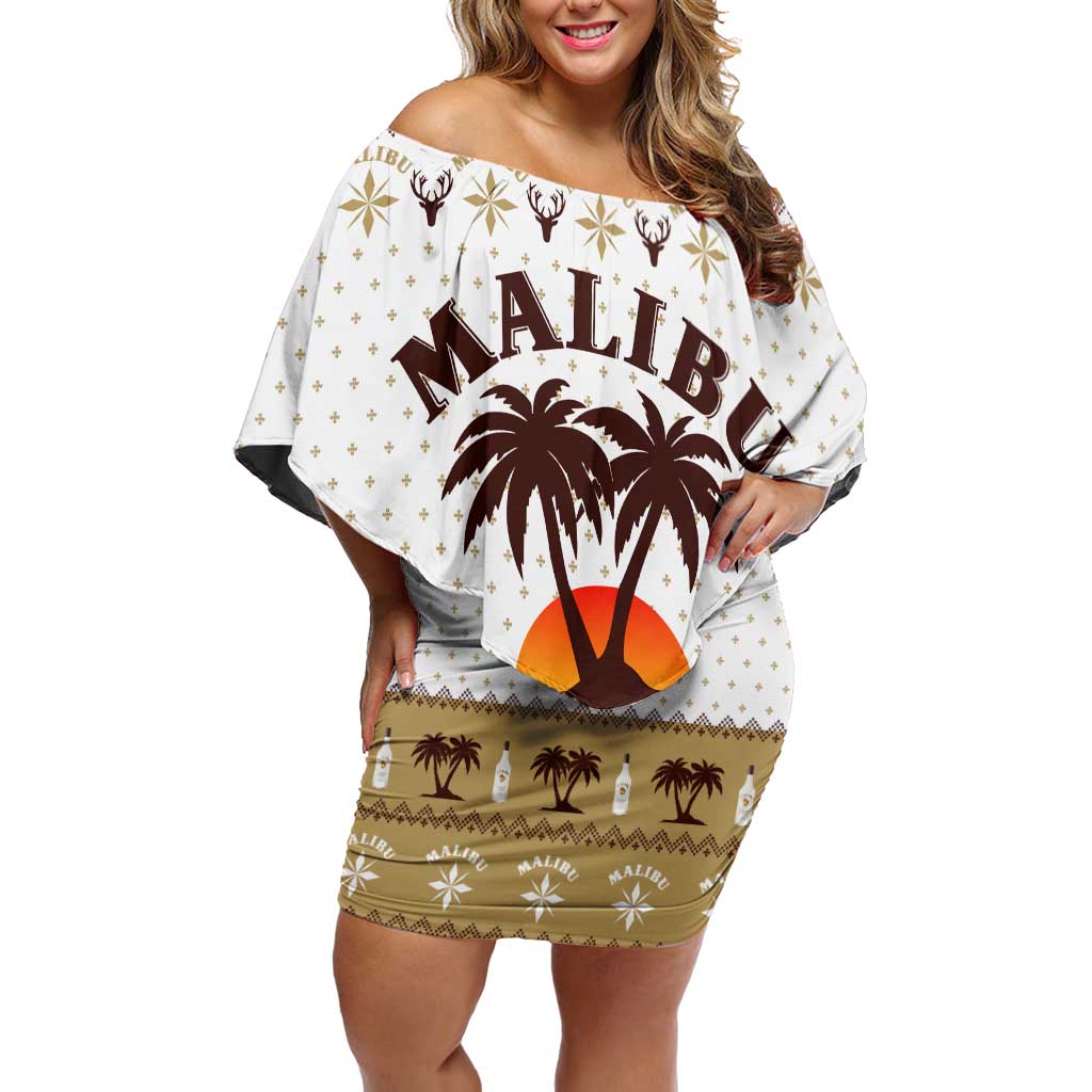 Malibu Christmas Family Matching Off Shoulder Short Dress and Hawaiian Shirt Xmas Holiday Patterns - Wonder Print Shop