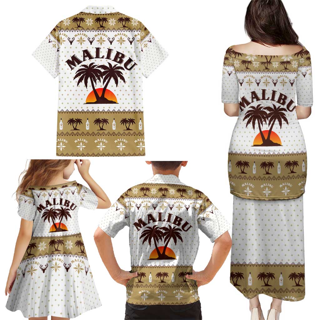 Malibu Christmas Family Matching Puletasi and Hawaiian Shirt Xmas Holiday Patterns - Wonder Print Shop