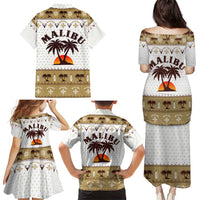 Malibu Christmas Family Matching Puletasi and Hawaiian Shirt Xmas Holiday Patterns - Wonder Print Shop
