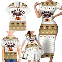 Malibu Christmas Family Matching Short Sleeve Bodycon Dress and Hawaiian Shirt Xmas Holiday Patterns - Wonder Print Shop
