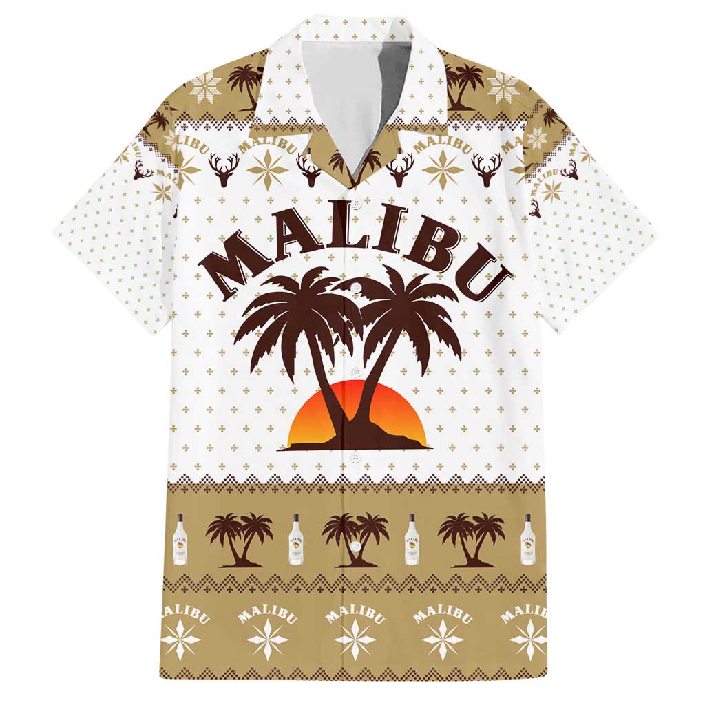 Malibu Christmas Family Matching Short Sleeve Bodycon Dress and Hawaiian Shirt Xmas Holiday Patterns - Wonder Print Shop
