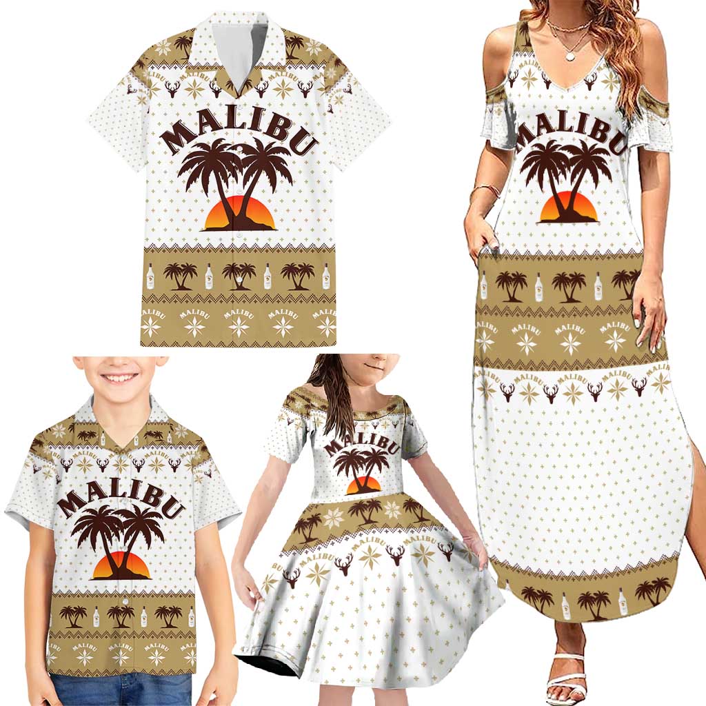 Malibu Christmas Family Matching Summer Maxi Dress and Hawaiian Shirt Xmas Holiday Patterns - Wonder Print Shop