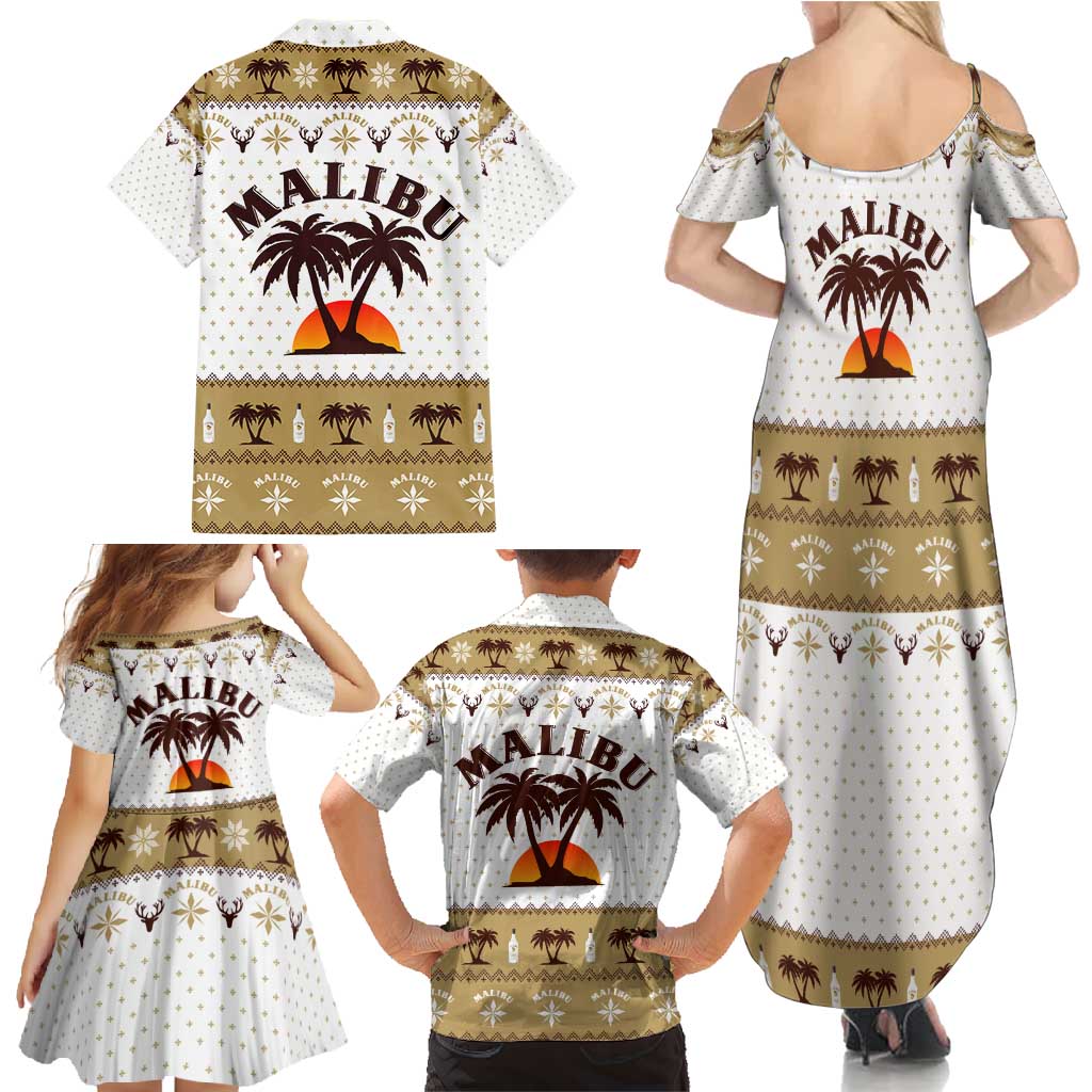 Malibu Christmas Family Matching Summer Maxi Dress and Hawaiian Shirt Xmas Holiday Patterns - Wonder Print Shop