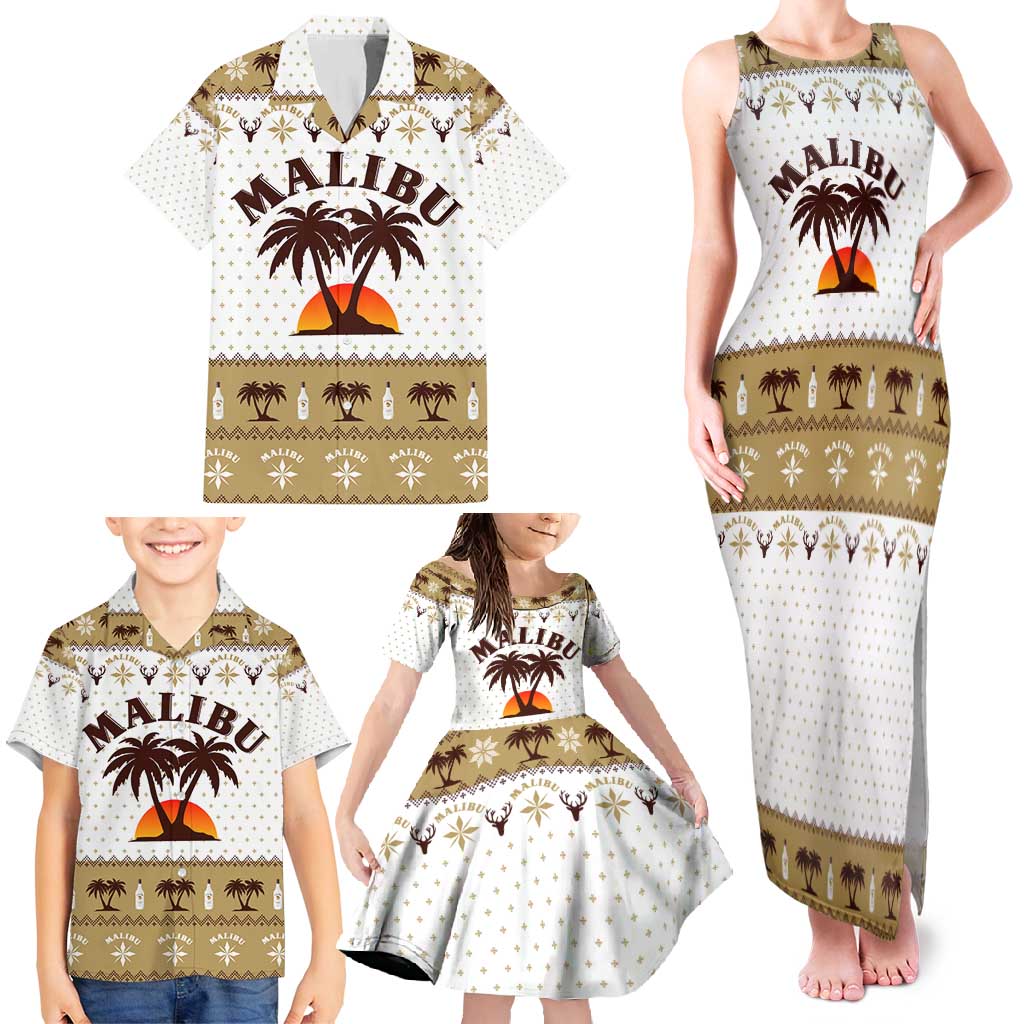 Malibu Christmas Family Matching Tank Maxi Dress and Hawaiian Shirt Xmas Holiday Patterns - Wonder Print Shop