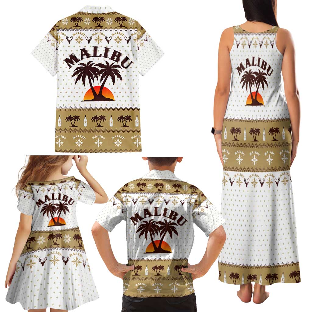 Malibu Christmas Family Matching Tank Maxi Dress and Hawaiian Shirt Xmas Holiday Patterns - Wonder Print Shop
