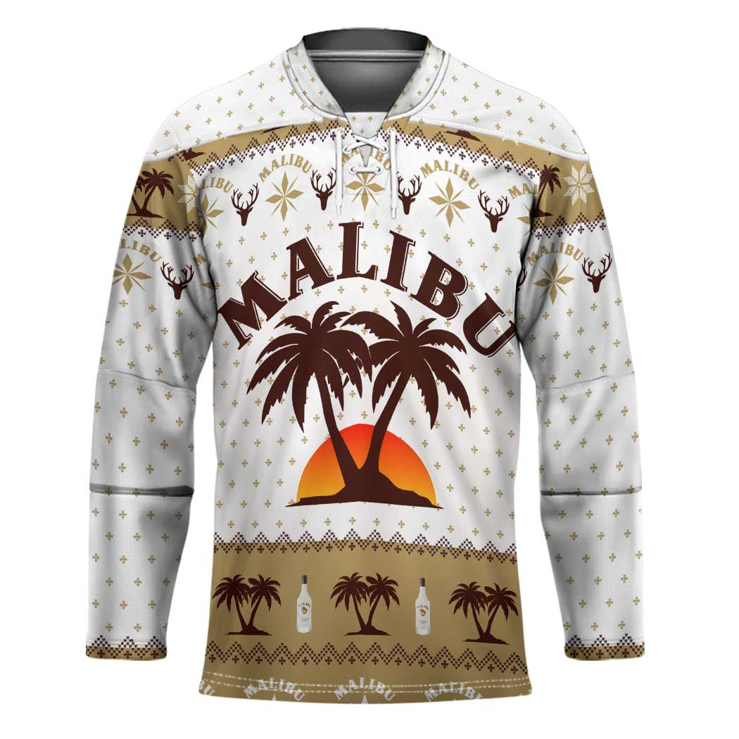 Malibu Christmas Hockey Jersey Xmas Holiday Patterns - Wonder Print Shop