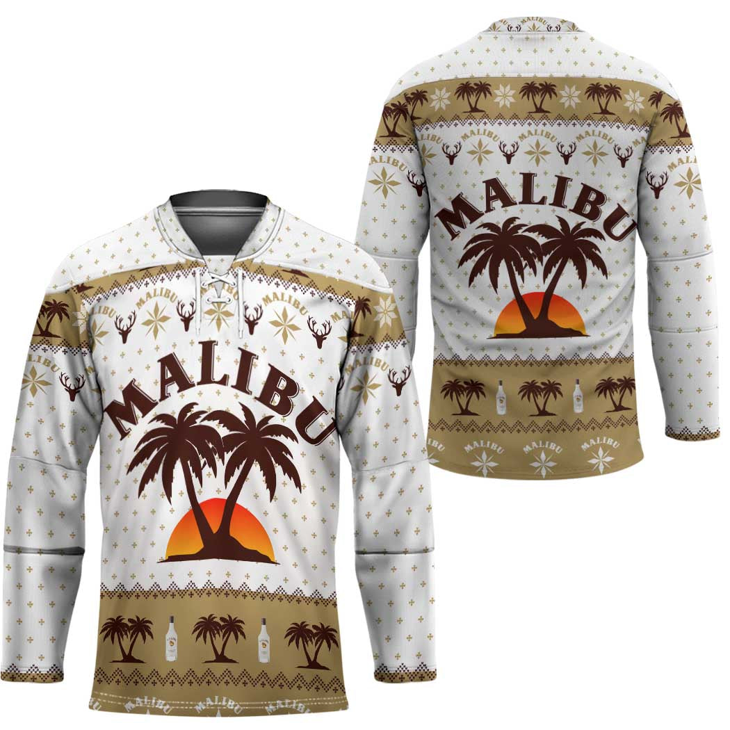 Malibu Christmas Hockey Jersey Xmas Holiday Patterns - Wonder Print Shop