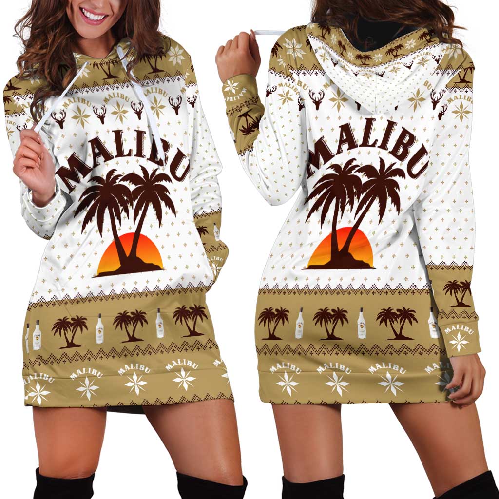 Malibu Christmas Hoodie Dress Xmas Holiday Patterns - Wonder Print Shop