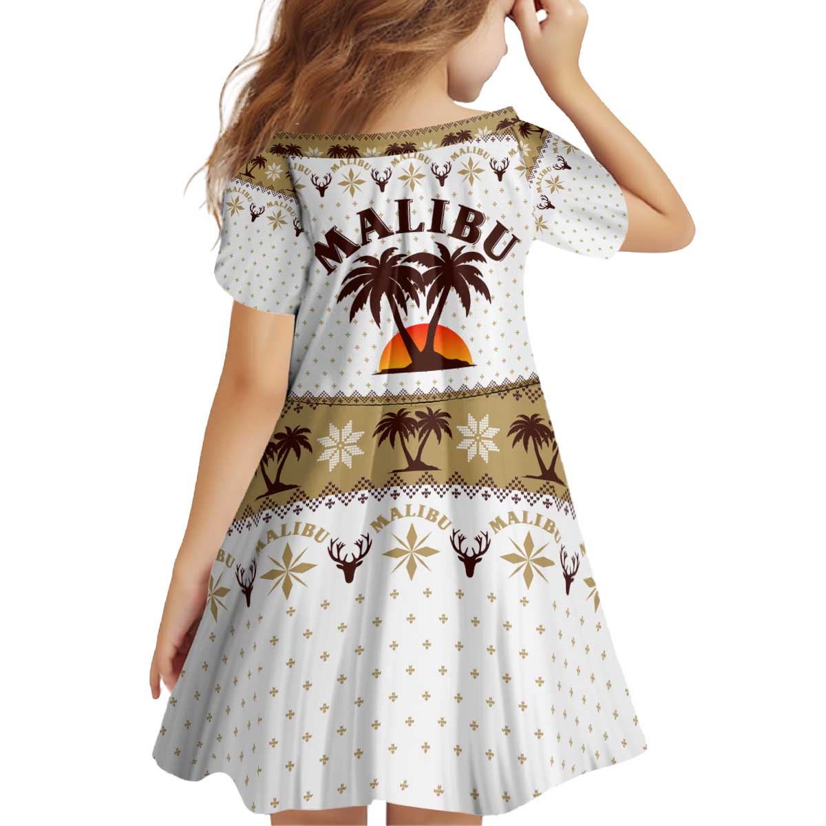 Malibu Christmas Kid Short Sleeve Dress Xmas Holiday Patterns - Wonder Print Shop