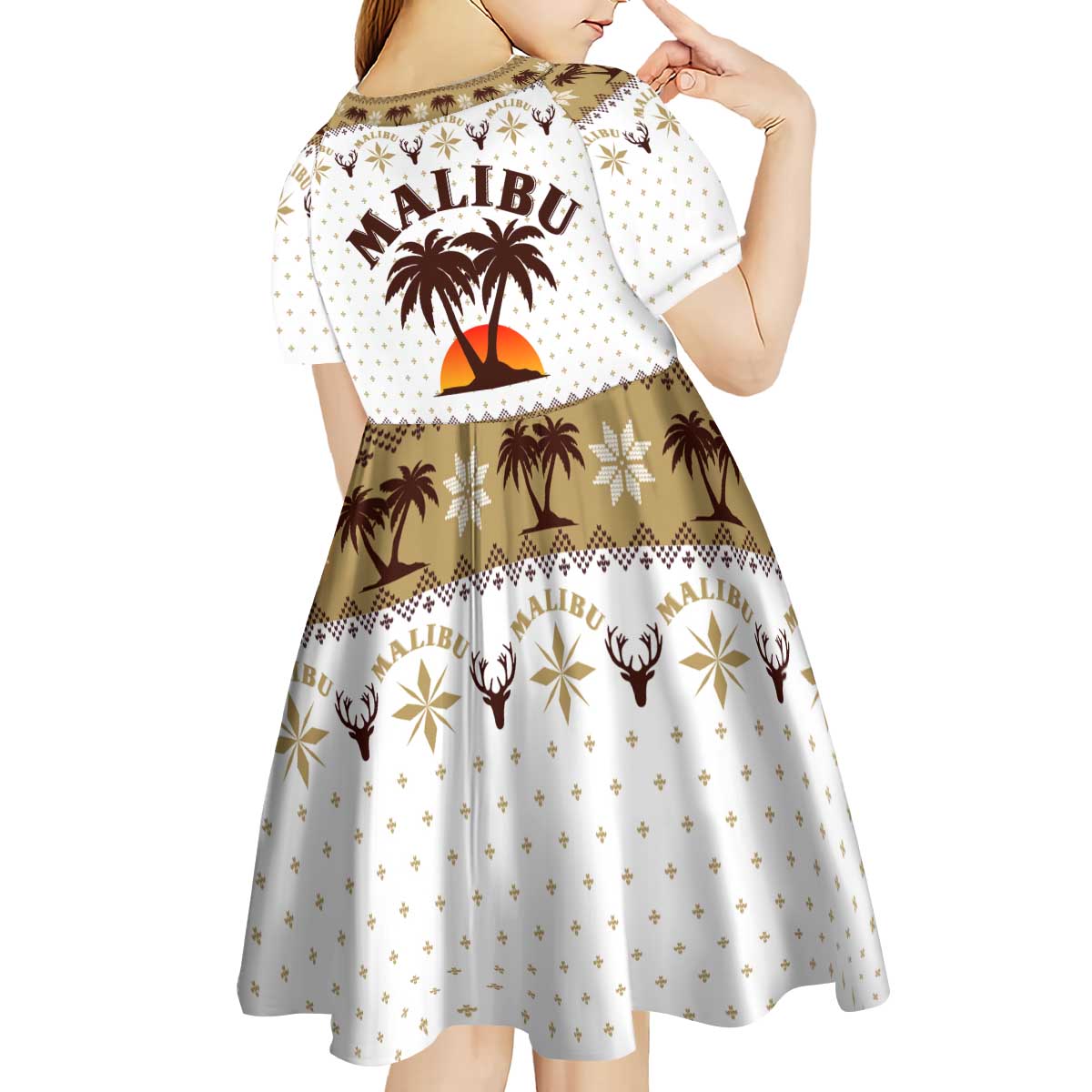 Malibu Christmas Kid Short Sleeve Dress Xmas Holiday Patterns - Wonder Print Shop