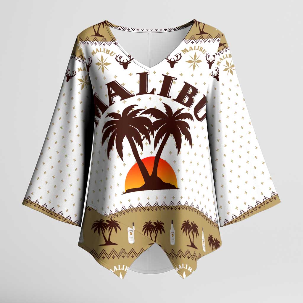 Malibu Christmas Kimono Sleeve Blouse Xmas Holiday Patterns - Wonder Print Shop