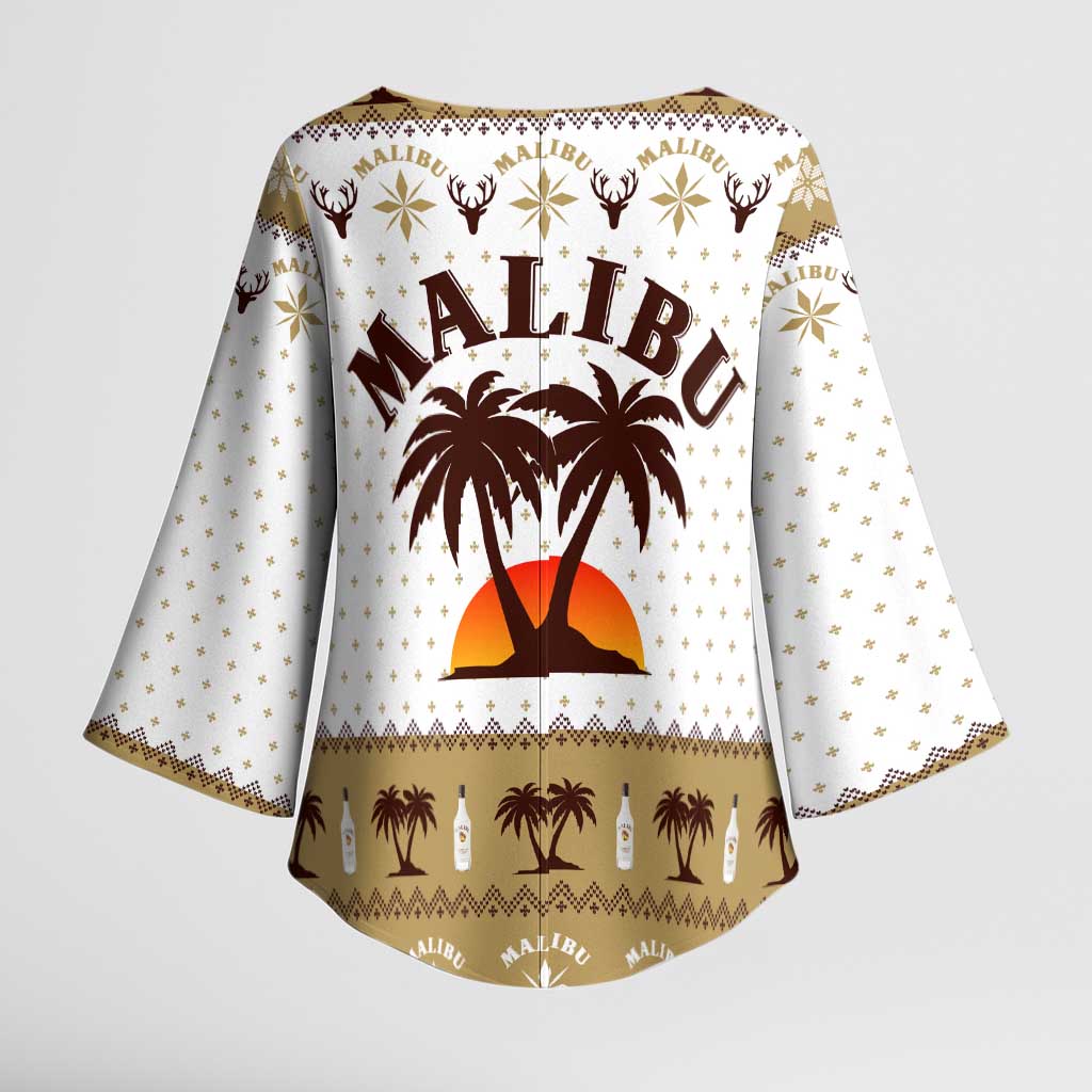 Malibu Christmas Kimono Sleeve Blouse Xmas Holiday Patterns - Wonder Print Shop